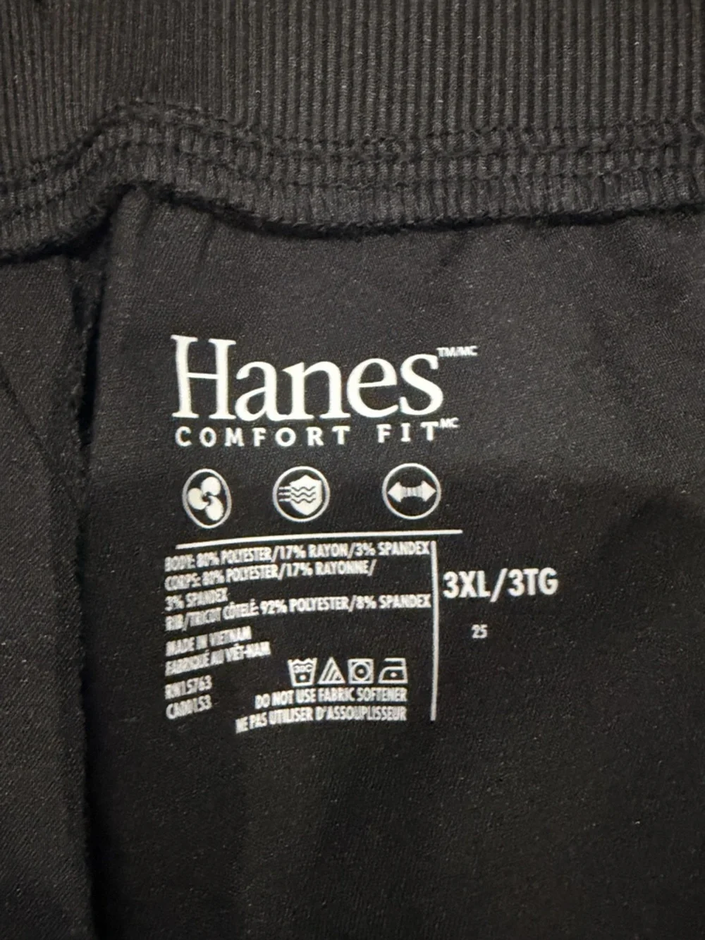 Hanes Unisex Black Men's Jogger Scrub Pants with Contrast Drawstring